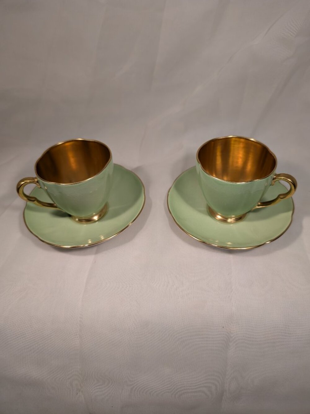 2 STUNNING CARLTONWARE GILT LINED DEMITASSE CUP s and SAUCER s A ++++ RITA